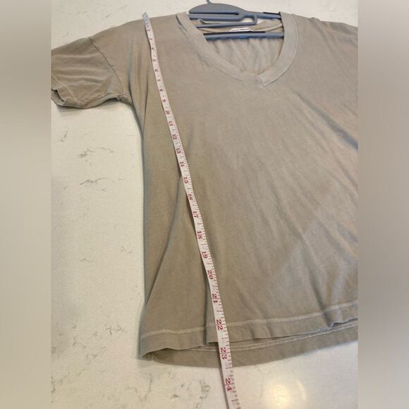 James Perse 100% Cotton V-neck Tan Short Sleeve Minimalist Tee Shirt Small - Picture 6 of 9